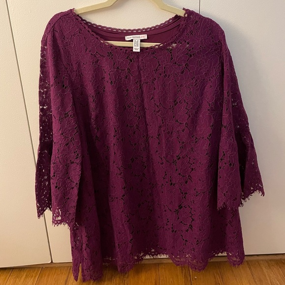 Tops - ISAAC MIZRAHI LIVE - lace blouse